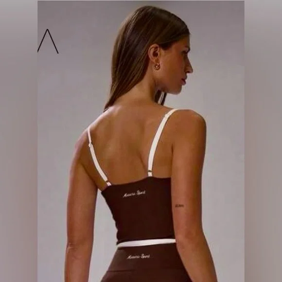NWT Musera Brown Activewear Crop Top - Picture 4 of 8